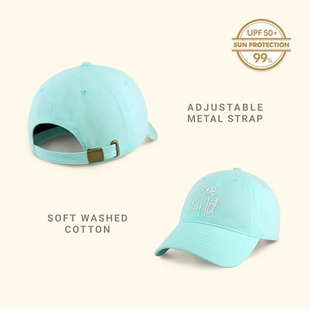 Unisex Cloud Blue 100%Cotton Be Kind Embroidered Adjustable Classic Baseball Cap
